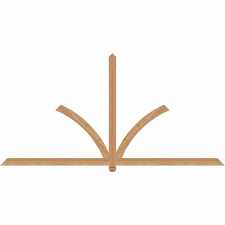 Ekena Millwork Redmond Timber Gable Bracket, Western Red Cedar, 108"W x 54"H x 1 1/2"D x 3 1/2"F, 12/12 Pitch GBW108X54X0204RED00SWR